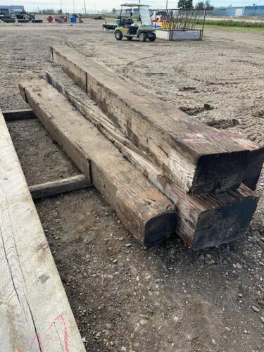 Stack of creosote timber