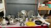 BOX OF STAINLESS PANS, &ldquo;LIFETIME&rdquo; ELECTRIC FRYPAN, SLAP CHOP SPLATTER SHIELD ETC