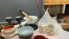 FONDUE SET, FRENCH ONION & ESCARGOT BOWLS, POTTERY BOWLS, CREAM/SUGAR SET & GOBLETS - 2