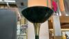 FOREST GREEN FLOOR LAMP W/ METAL SHADE - 3