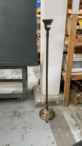 ANTIQUE FLOOR LAMP - BRASS & GLASS