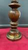 PAIR OF WOOD & BRASS TABLE LAMPS - NO SHADDES - 2