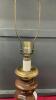 PAIR OF WOOD & BRASS TABLE LAMPS - NO SHADDES - 3
