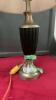 PAIR OF BLACK & CHROME TABLE LAMPS W/ SHADES - 2