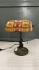 BANKERS LAMP W/ STAINED GLASS LIKE SHADE