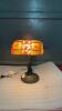 BANKERS LAMP W/ STAINED GLASS LIKE SHADE - 4