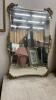 LARGE WALL MIRROR W/ DECORATIVE BRASS CORNERS - 2