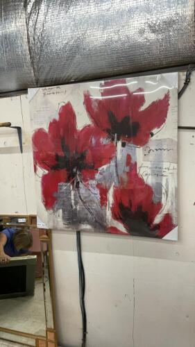 LARGE FLORAL PICTURE ON CANVAS