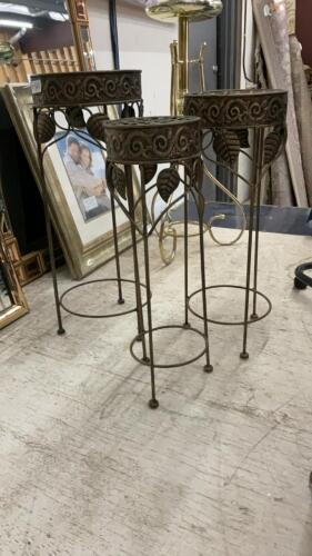 SET OF 3 NESTING METAL PLANT STANDS