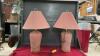 PAIR OF PINK TABLE LAMPS