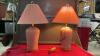 PAIR OF PINK TABLE LAMPS - 4
