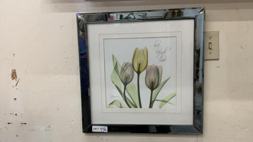 LIVE LAUGH LOVE TULIP PICTURE W/ MIRRORED FRAME
