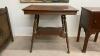 ANTIQUE SQAURE TABLE W/ UNDERSHELF