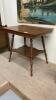 ANTIQUE SQAURE TABLE W/ UNDERSHELF - 2
