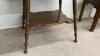 ANTIQUE SQAURE TABLE W/ UNDERSHELF - 5