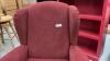 BURGUNDY BIRCHWOOD WING BACK CHAIR - 3