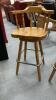 (2) BAR HEIGHT WOODEN SWIVEL STOOLS - 2