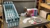 BOX W/(2)HARD PLASTIC FREEZER BINS + LAZY SUSAN
