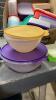 (2)BOXES- TUPPERWARE STORAGE ITEMS, SALAD SPINNER, MUFFIN TIN, COOLER BAGS - 2
