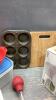 (2)BOXES- TUPPERWARE STORAGE ITEMS, SALAD SPINNER, MUFFIN TIN, COOLER BAGS - 7