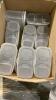 (2)BOXES - TUPPERWARE PIE TRAYS, PLASTIC STORAGE CONTAINES, DOLPHIN WOOD DECOR PIECE(INTARSIA) - 2