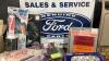 BOX W/ PART OF A FORD CONSOLE, FORD SIGN, DALE EARNHARDT SIGN, FORD LOGO, LIGHTS - 3