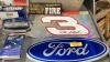 BOX W/ PART OF A FORD CONSOLE, FORD SIGN, DALE EARNHARDT SIGN, FORD LOGO, LIGHTS - 4