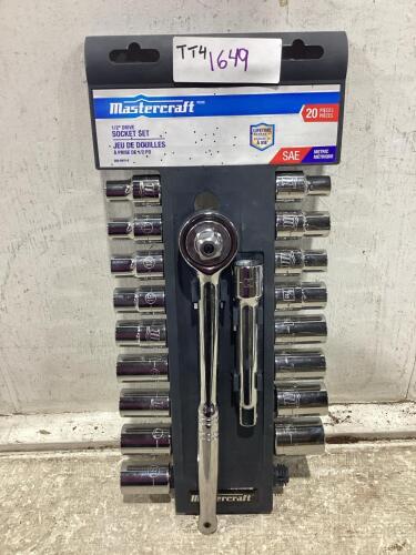 MASTERCRAFT 1/2" DRIVE SOCKET SET 19/20PCS - SAE & METRIC