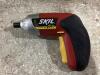 SHOP BOX W/ BENCH GRINDING WHEEL, DRILL BITS, SKIL DRILL & CONTOUR GAUGE - 4