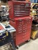 GRAY 4-WHEEL ROLLING TOOL CABINET & GRAY TOOL CHEST W/ CONTENTS - SOCKETS, WRENCHES, HAMMERS & MISCELLANEOUS - 2