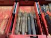 GRAY 4-WHEEL ROLLING TOOL CABINET & GRAY TOOL CHEST W/ CONTENTS - SOCKETS, WRENCHES, HAMMERS & MISCELLANEOUS - 10