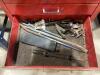GRAY 4-WHEEL ROLLING TOOL CABINET & GRAY TOOL CHEST W/ CONTENTS - SOCKETS, WRENCHES, HAMMERS & MISCELLANEOUS - 37