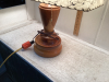 WOOD BASE LAMP W/FIBRE GLASS SHADE - 2