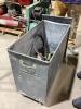 4-WHEEL ROLLING STEEL CART W/ MISCELLANEOUS CONTENTS - HANDSAW, APRON & PUMP - 2