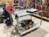 4-WHEEL STEEL SNARE BENCH CART W/ MISCELLANEOUS CONTENT - 2