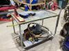 4-WHEEL STEEL SNARE BENCH CART W/ MISCELLANEOUS CONTENT - 3