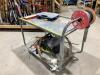 4-WHEEL STEEL SNARE BENCH CART W/ MISCELLANEOUS CONTENT - 4