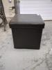 Vinyl storage ottoman