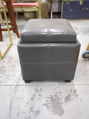 Gray Storage Ottoman