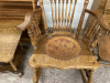 WOOD ROCKING CHAIR W/TOOLED LEATHER SEAT - 2