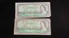 (2) CANADA 1954 $1 BILLS - 3