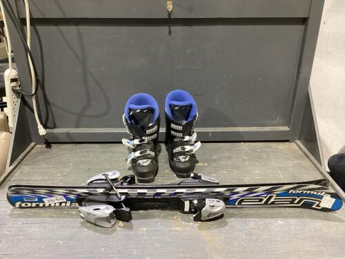 (2) NORDICA SNOW BOOT SKIS & (2) FORMULA-ELAN DOWN-HILL SKIS