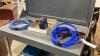 BOOSTER CABLES, SMALL 12V AIR COMPRESSOR, EXTENSION CORD