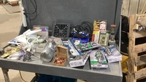 BOX W/DOOR KNOB, FOUNTAIN PUMP, WATER ALARMS, FLOOR DRAIN, FIRE HOSE ADAPTER, WALL SWITCH, DRYER VENT ADAPTER