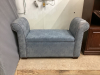 BLUE SETTEE W/STORAGE - NOT FADED