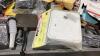 BOX W/ VENT COVERS, CHECK VALVE, GATE HARDWARE, SHELF BRACES, GOLF CLOCK, - 4