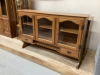 TWO PC CHINA CABINET. PLATE RAIL/WINE GLASS SLOTS/DOVETAIL DRAWERS - 2