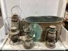 ANTIQUE TUB W/ (4) LANTERNS