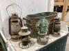 ANTIQUE TUB W/ (4) LANTERNS - 2