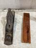 ANTIQUE BOX W/ LEVELS, PLANES, CHISELS & FISHERMAN'S RULER - 5